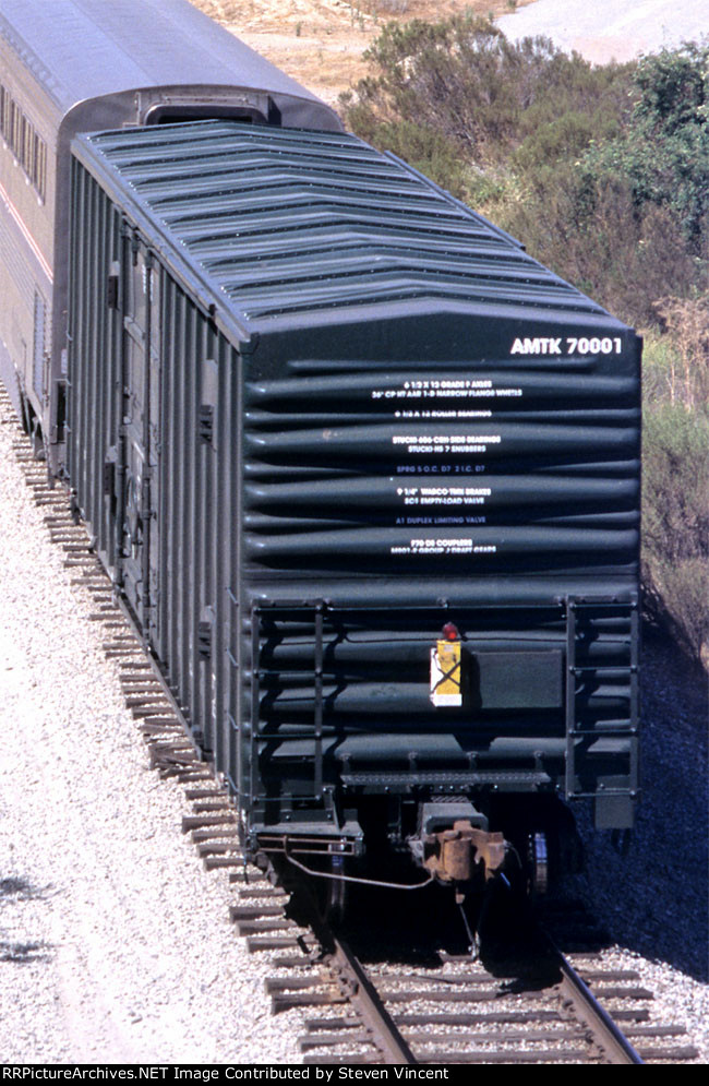 Amtrak Express Box AMTK #70001 on rear of NB Starlight